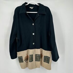 Match Point Womens Lagenlook Jacket Size XL French Terry Cotton Electic Indie